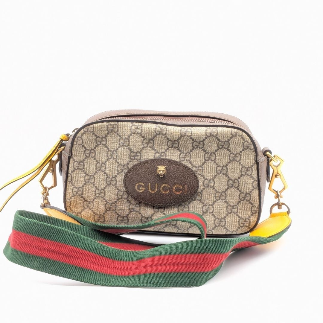 Excellent condition Gucci GG Supreme Sherry Line Neo Vintage Tiger Head 2way Sho