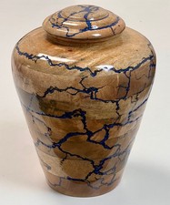 Cremation Urn for Human Ashes Adult Male or Female, Wooden, Hand Carved 11 in