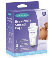 Lansinoh Breastmilk Storage Bags 50 Presterilised Double Zipper BPA/BPS Free