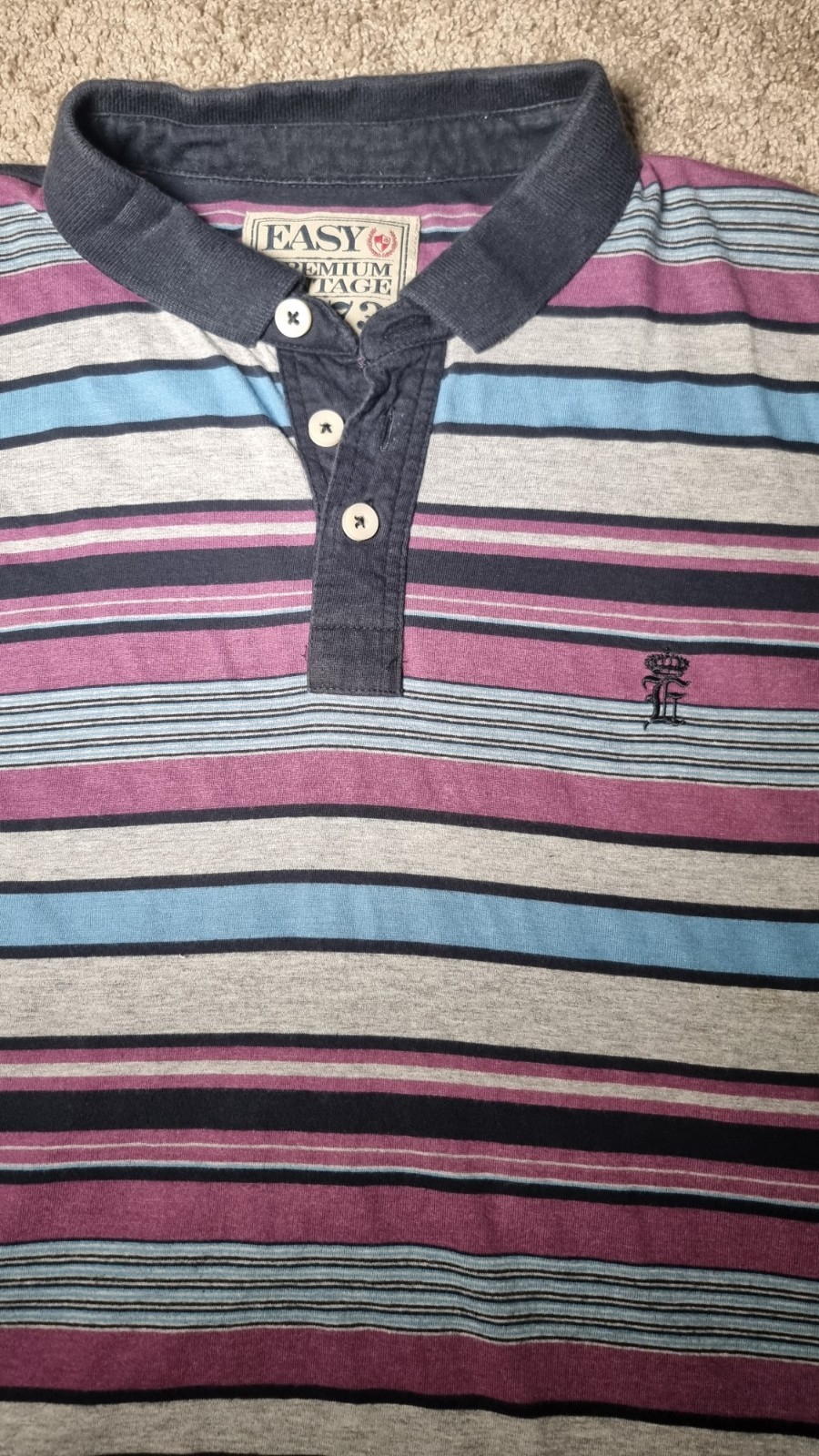 Easy Premium Vintage 1973 Polo T-shirt Men's L Multicoloured Top Wear (D1) image 6