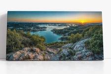 Mountain Lake Sunset Canvas Print | Scenic Nature Wall Art | Tranquil Landscape