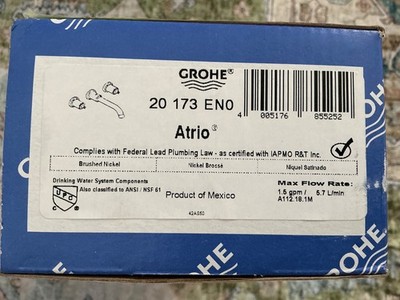 Grohe 20173EN0 Atrio Brushed Nickle 1.5gpm - Less knobs