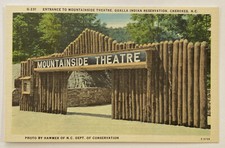 Vintage Postcard, Entrance to Mountainside Theatre, Cherokee, NC