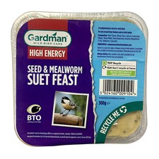 Image of Gardman High Energy Seed & Mealworm Insect Suet Feast 300g Wild Bird Food