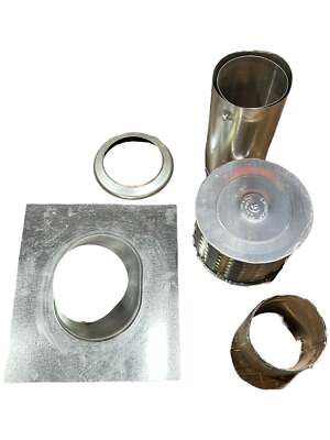 Ameri-Vent, Gas Vent Pipe Kit, 6 in Duct, 1 ft Lg, Steel, Category I, Std Pipe