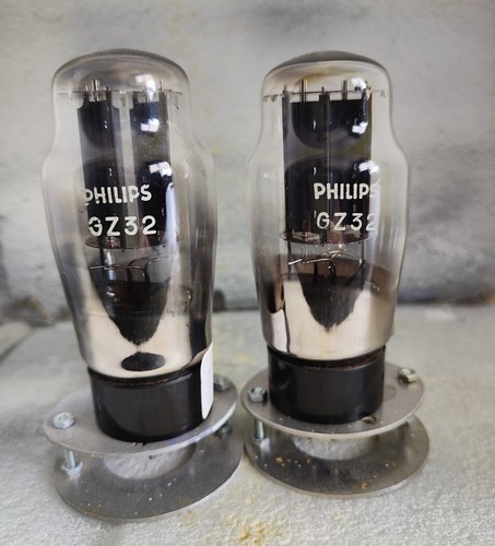 Zwei (2) NOS GZ32 CV593 Mullard/Philips Made in England getestet AVO VCM163