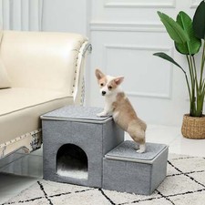 2 in 1 Pet Steps Dog Stairs Ramp Portable Home Ladder with A Deluxe Removable No