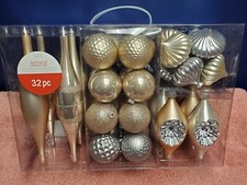 Ashland Christmas 32 Pc Glass Ornament Set. Shatterproof Glass Ornament Set  30