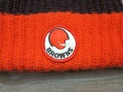Cleveland Browns Beanie vtg 1970s 80s Knit Hat Cap Brown Orange pom NFL Football — photo 2