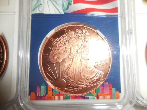 Golden State Mint 1 oz Coin .999 Pure Copper Standing Lady Liberty Eagle Bullion