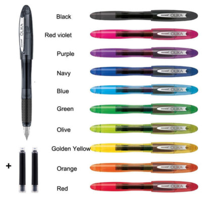 Monami Olika Colorful Cartridge Ink Fountain Pen Fine Nib 0.5mm/0.38mm Writing