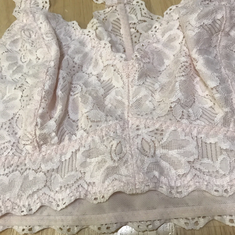 Felina Lencería Inalámbrica Top Mujer 2 Racerback Bralette Encaje Rosa Gris Talla S/C Foto 4 de 4