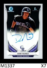 1-2014 BOWMAN CHROME PROSPECTS AUTO DOM NUNEZ ROCKIES QTY