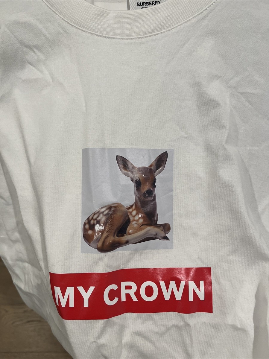 BURBERRY - バーバリー バンビ プリント MY CROWN タンクトップ ホワイト SP New with tag Burberry White Deer My Crown Bambi T-shirt Size 2XL