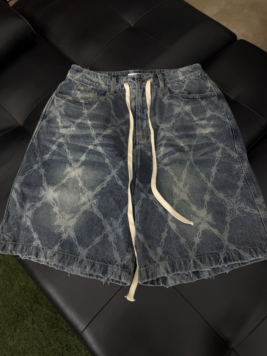 VALE FOREVER デニムショートパンツ 30 Vale Forever Iced Out Jean Shorts Black