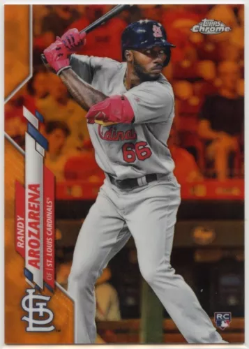 2020 Topps Chrome Randy Arozarena RC Rookie Card Orange Refractor /25 RC 
