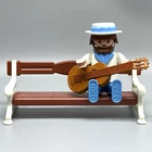 Playmobil Victorian Musician Male Adult Figure Guitar Bench Dollhouse VTG 5360