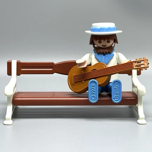 Playmobil Victorian Musician Male Adult Figure Guitar Bench Dollhouse VTG 5360