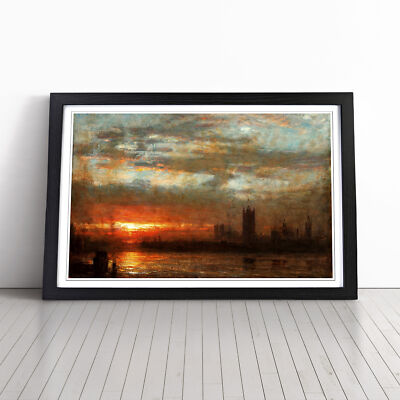 J.M.W. Turner Westminster Sonnenuntergang Wandbild Kunstdruck gerahmtes Leinwandbild Poster