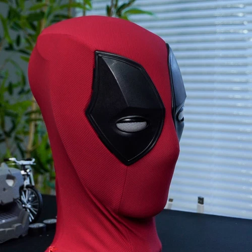 Máscara facial completa Deadpool 3 control remoto luz ojos móviles casco accesorios para disfraces - Imagen 4 de 7