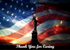 Statue of Liberty USA Flag Patriotic Pride Of America Laminated Magnet 2.5 x 3.5