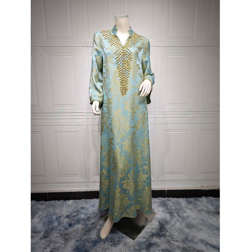 Embroidery Abaya Women Muslim Long Maxi Dress Kaftan Moroccan Robes Dubai Gown - Picture 7 of 55