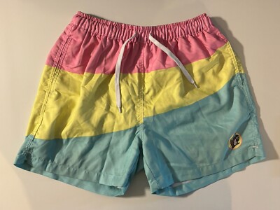 Buc-ees Bucees Buc Ees Men s Pastel Colorblock Swim Trunks Shorts Sz XL Lined