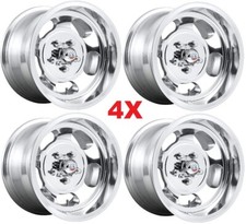 15 15x8 Polished Wheels Rims C10 C-10 American Us Mags Indy U101 Kidney Bean 5x5