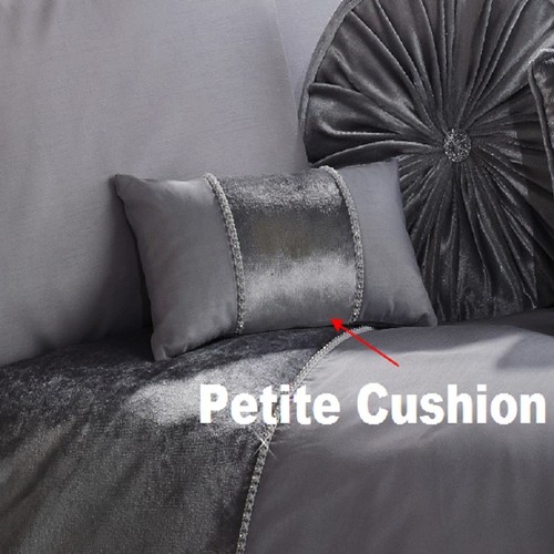 Luxury Crushed Velvet Duvet Cover Set Quilt Bedding Silver Grey Diamante Bling - Picture 36 of 42