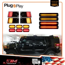 14x Smoked LED Roof Cab Running Lights Side Marker Lamps Set For 03-09 Hummer H2