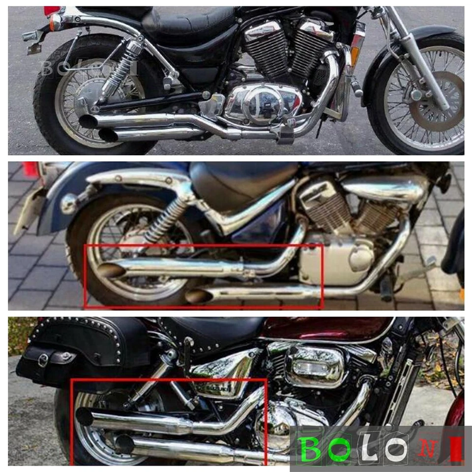 Muffler Exhaust Pipes For Harley Suzuki VL125 VL800 1500 Intruder 800 Intruder - Imagem 4 de 4