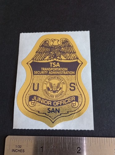 Adesivo decalcomania Dipartimento della Sicurezza Nazionale degli Stati Uniti pellicola oro vintage TSA ritirata - Foto 4 di 7