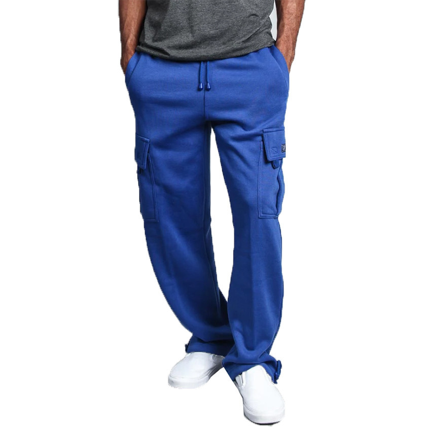 G-Style USA Men's Solid Fleece Heavyweight Cargo Pants