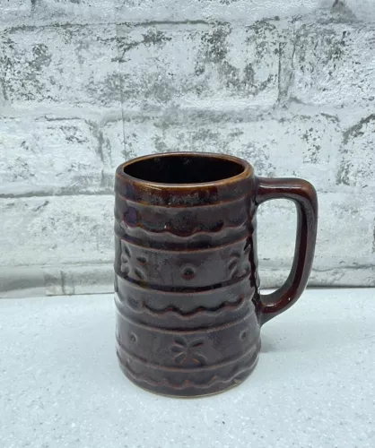 Vintage Marcrest Brown, Daisy Dot Stoneware Beer Steins  USA