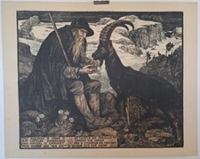 Matthäus Schiestl: Bergkönig (Der Alte vom Zillertal). - Kombinationsdruck