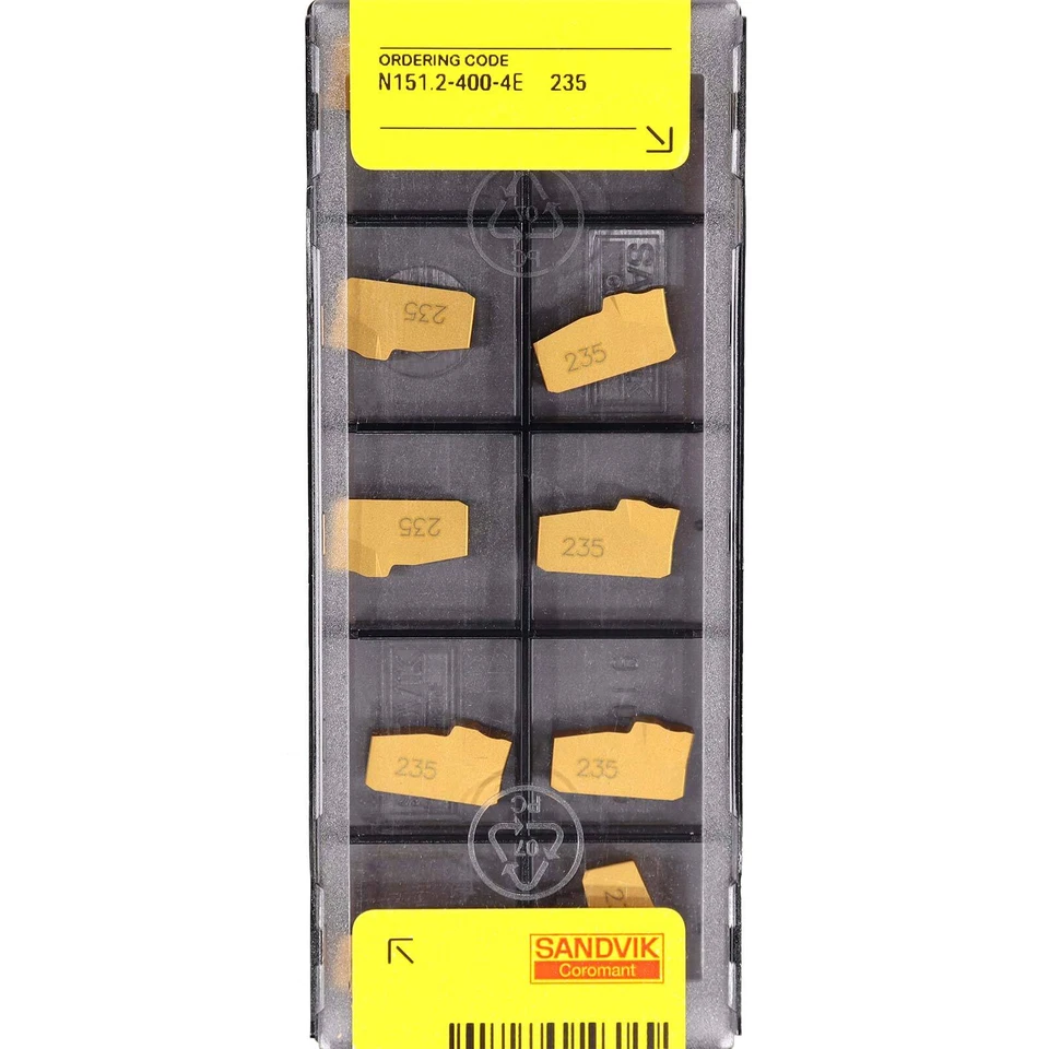 10 SANDVIK N151.2-400-4E Grade 235 CNC Lathe Carbide Parting & Grooving Inserts - image 3 of 4