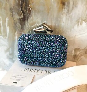 blue evening clutch