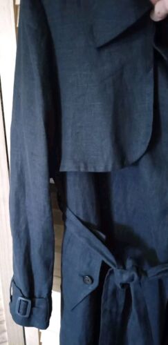 NWT Women Crown Linen Designs Bryant Coat Lagenlook Wrap Jacket Drape Sz Medium - Picture 15 of 23