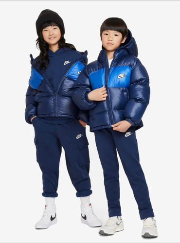 Nike Sportswear Loose Padded Hooded Coat Jacket Blue Therma-FIT Big Kids - Picture 3 of 14