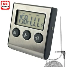 Remote Kitchen Digital Cooking Thermometer Probe Meat Food Temperature w/Timer