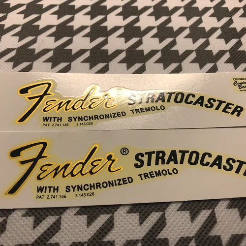 2Pcs Vintage  Fender - ST 69  guitar Waterslide Transfer Headstock Logo Decal