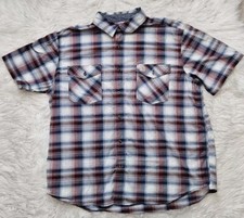 Carhartt Button Down Shirt Mens 2XL Relaxed Fit Plaid Check Red Front Pockets