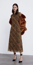 Zara Animal Print Mesh Maxi Dress