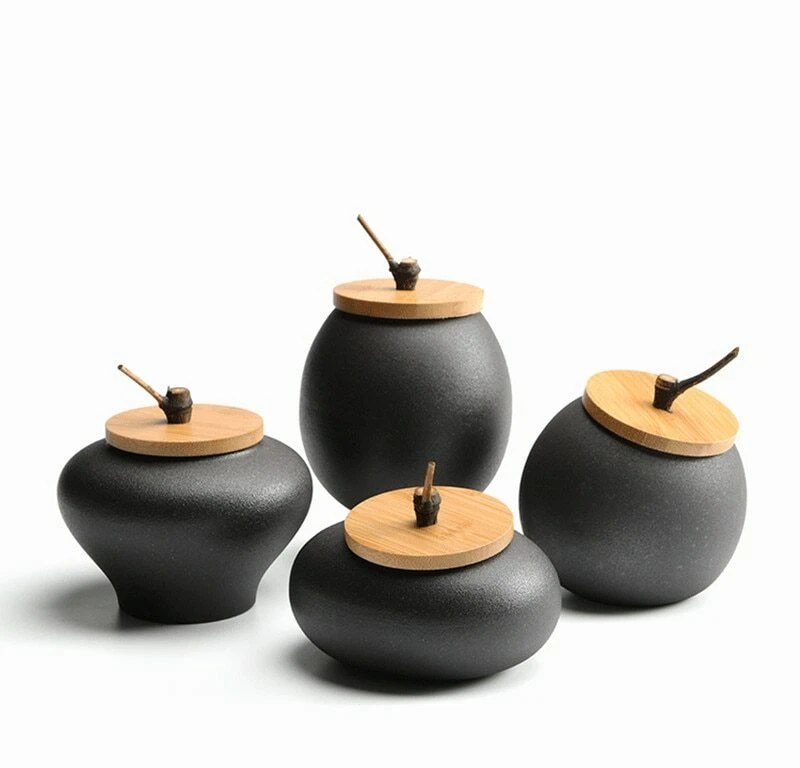 Tea Box Storage Tank Coarse Pottery Canister Sealed Bottle Spice Jar Tea Caddy
