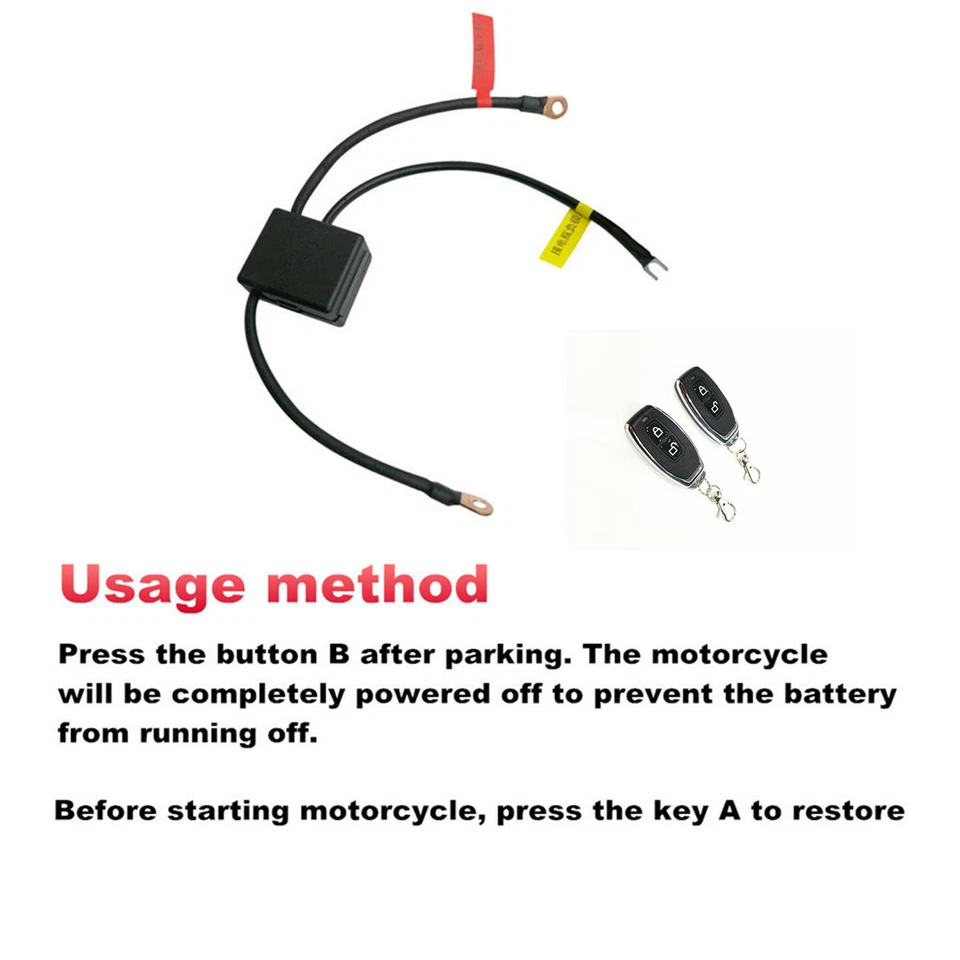 Motorcycle Battery Disconnect Cut Off Isolator Master Switch Dual Remote Control - Изображение 2 из 4