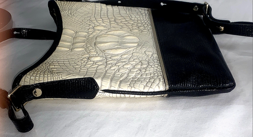 Brahmin Schultertasche Kunstleder Kroko-Prägung Jodi Sugar Reißverschluss schwarz & weiß - Bild 14 von 16
