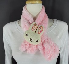 Pink super soft scarf wrap Kids Girls bunny softie kawaii cute 30" long