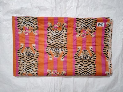 Indian Orange Tiger Printed Dressmaking, Sewing, Running, Crafts Fabric 3 Yards