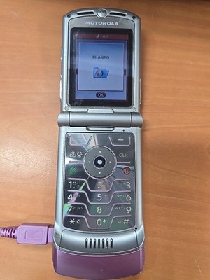 Motorola RAZR V3m - Pink tested No Battery Very Rare Cellular Flip Phone 