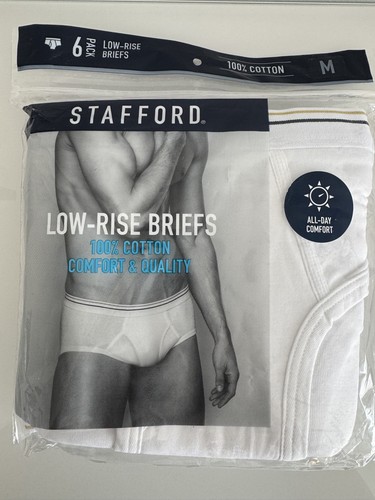 Stafford Low Rise Cotton Underwear Slips 6er Pack Weiß Gr. M Neu Vintage